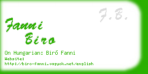 fanni biro business card